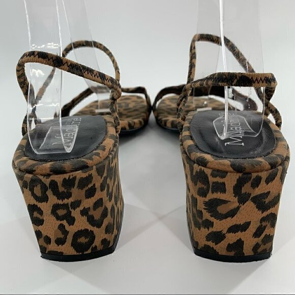 Stuart Madeline heels 9 Award brown cheetah print slingback minimalist Y2k party - Picture 4 of 12